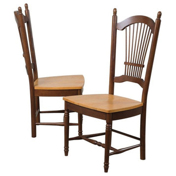 Sunset Trading Oak Selections 18" Wood Dining Chairs in Nutmeg (Set of 2)