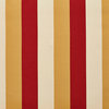 Gold, Ivory And Crimson Thick Tri-Color Stripes Upholstery Fabric By The Yard