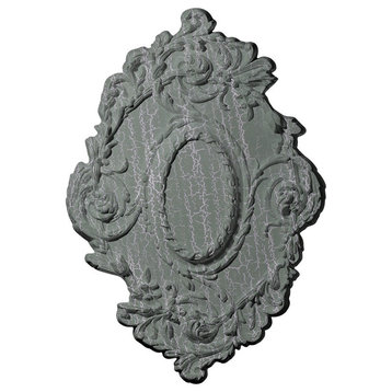 30.375"x20.75" Kinsley Leaf Ceiling Medallion, Athenian Green Crackle