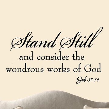 VWAQ Stand Still and Consider the Wondrous Works of God Decal Wall Quotes Bible