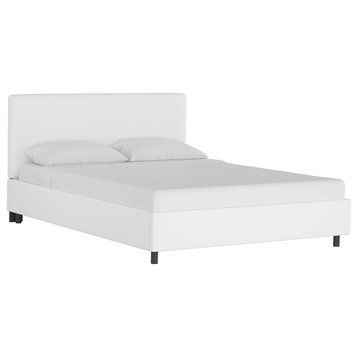 Browder Upholstered Platform Bed, Twill White, Full