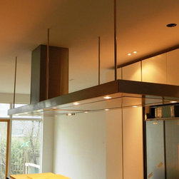 Stainless steel 12' wide island range hood by Custom Range Hoods #16-009 - Range Hoods And Vents