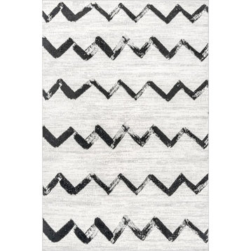 nuLOOM Carrie Striped Vintage Area Rug, Gray, 5'x8'