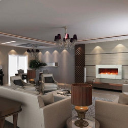 Amantii Wall Mount or Built In Electric Fireplace 34" Fire and Ice - Indoor Fireplaces