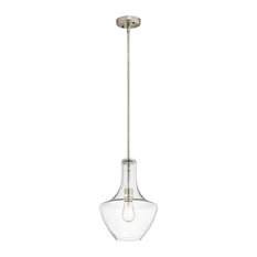 Pendant 1-Light, Clear Seedy, Brushed Nickel