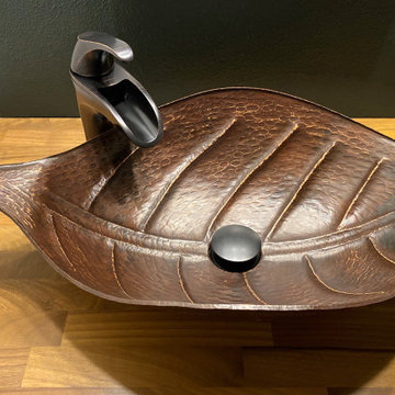Leaf Vessel Hammered Copper Sink (PVLFDB)