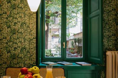 Esempio di una sala da pranzo boho chic