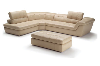 Leather Sectional Sofa in Beige Color