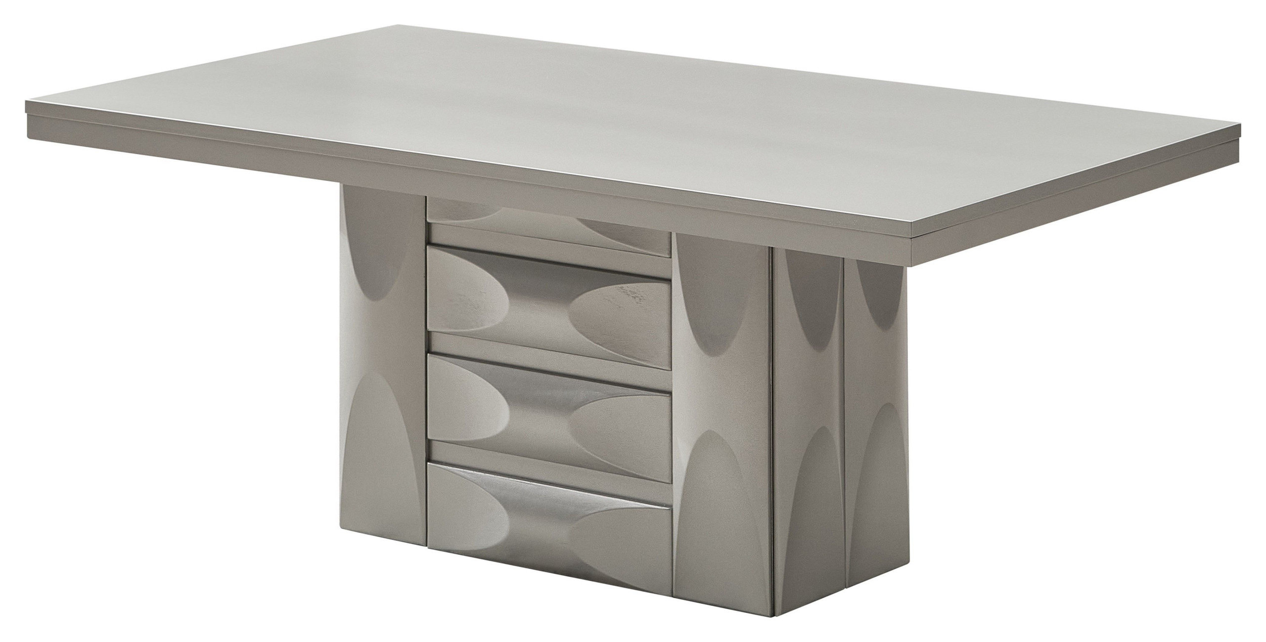 Astra Modern 71" Rectangular Pedestal Dining Table, Champagne Wood ...