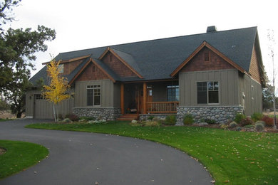 Example of a mountain style exterior home design in Portland