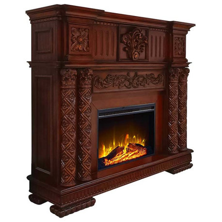 Acme Vendome Fireplace Cherry Finish