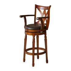 GDFStudio - Montreal Finish Swivel Bar Stool, Cherry - Bar Stools and Counter Stools