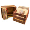 Distressed Wood Crate Vinyl Record Storage