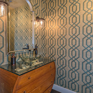 75 Beautiful Beach Style Bathroom With Glass Countertops Pictures