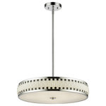 Z-lite - Z-Lite 2008-23CH-LED LED Pendant Sevier Chrome - Black and White classic retro styling of the Sevier family presents an up to date contemporary look. Gleaming chrome hardware compliments the simple colour palette. These low profile fixtures are fitted with the newest LED light source technology.