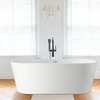 68" Freestanding Acrylic Bathtub, White/Classic Chrome