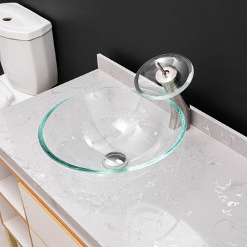 Clear Glass Circular Vessel Bathroom Sink