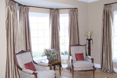 Living room - large traditional formal and enclosed light wood floor living room idea in Philadelphia with beige walls, no fireplace and no tv