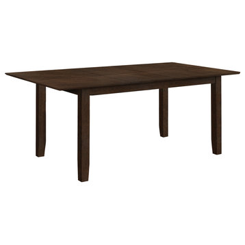 Dining Table, 78" Rectangular, 18" Extension Panel, Veneer Top, Brown Veneer