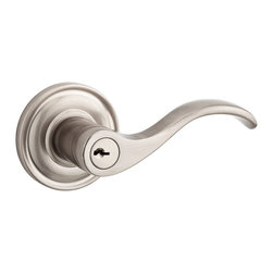 Baldwin - Entry Curve Lever on Traditional Round Rose - Door Levers