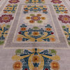 9' 1" X 12' 4" Wool and Silk Hand Knotted William Morris Rug Q4759