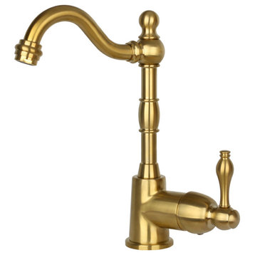 One-Handle Copper Widespread Kitchen Bar Faucet, Brushed Gold