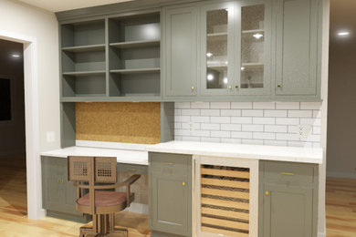 Example of a transitional home bar design in Other