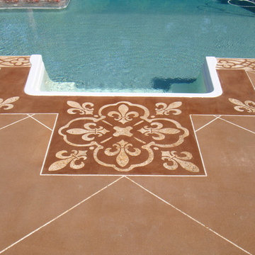 Stenciled Concrete - Pool deck
