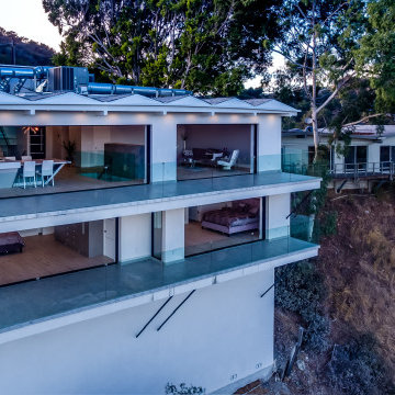 Rear Elevation with Cantilevered Terraces Over the Canyon