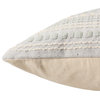 Velika Striped Light Blue/ Cream Pillow, 13"x21", Polyester Fill