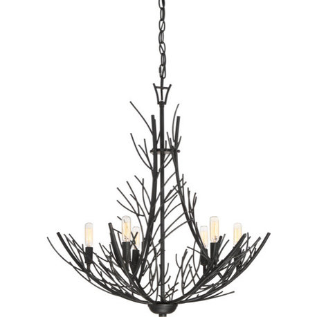 Quoizel THL5006MK Thornhill 6 Light Chandelier in Marcado Black