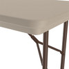 Correll 24"W x 48"D H-D Plastic Blow-Molded Folding Table in Mocha Brown