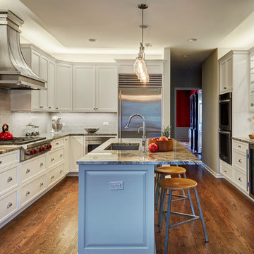 Grey and White Trend For This Glencoe Kitchen