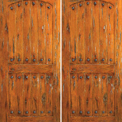 Exterior Double Door, Knotty Alder, Southwest Home, Clavos - Front Doors