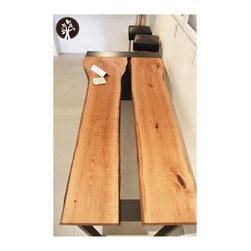Live Edge Dining Table Metal Waterfall - Dining Tables