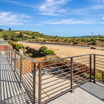 Second-Story Deck with Modern Roof Overlooking Belmont Canyons