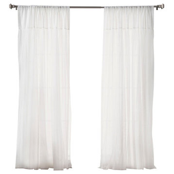 Faux Pippin Linen Sheer Tulle Overlay, Rod Pocket