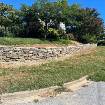 Dry Stack Field Stone Retaining Wall in Silver Spring MD