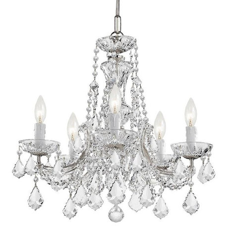 Maria Theresa 5-Light Mini Chandelier, Polished Chrome