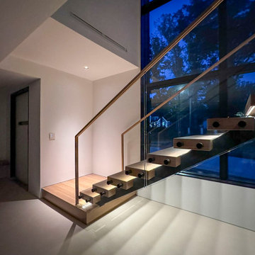 Project #126 | Contemporary Staircases with Integrated LEDs & Glass Railing
