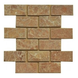 2x4 Rojo Alicante Marble Subway Tile Tumbled - Home Accessories & Decor