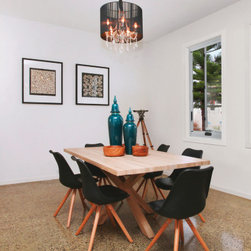 Silver Aluminium Casement Window in a dining room - Windows