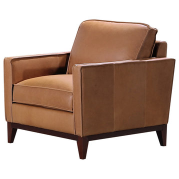 Divani Casa Naylor Modern Brown Italian Leather Split Chair