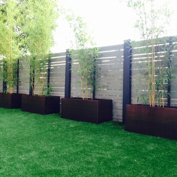 Green Lake Corten Steel Planters and Bamboo
