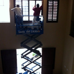 Bass wood stained shutters - Vertical Blinds