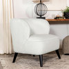 Pemberly Row Upholstered Fabric & Wood Accent Chair in Natural/Cappuccino