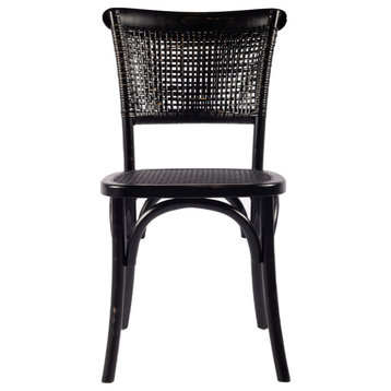 Dining Chair Antique Black (Set Of 2) Black Rustic