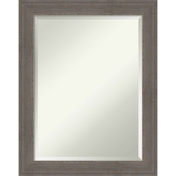 Alta Brown Grey Beveled Bathroom Wall Mirror - 22.5 x 28.5 in.