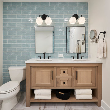 Sleek Light Blue Bathroom Remodel in Bucktown (Chicago, IL)