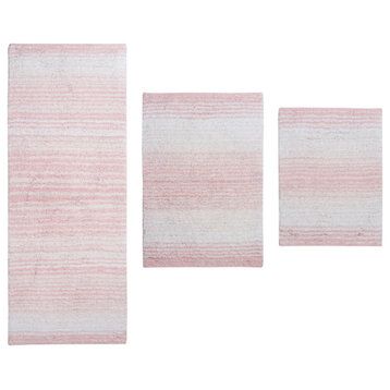 Gradiation Collection Machine Washable 3-Piece Set With Runner, Pink